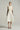 Ivory A-line taffeta midi dress with crochet lace overlays and crystal-embellished bow neckline - IHF STUDIO