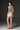 Ivory Smocked Silk Bustier Mini Column Dress with Gold Flower Waist Belt - IHF STUDIO