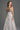 Light Blue Clustered Floral Brocade And Light Brown Silk Taffeta A-Line Dress With Draped Details - IHF STUDIO