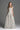 Light Blue Clustered Floral Brocade And Light Brown Silk Taffeta A-Line Dress With Mini Cape - IHF STUDIO
