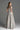 Light Blue Clustered Floral Brocade And Light Brown Silk Taffeta A-Line Dress With Mini Cape - IHF STUDIO