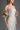 Light Blue Clustered Floral Brocade And Light Brown Silk Taffeta Midi Column Dress With Puff Sleeves - IHF STUDIO