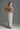 Light Blue Clustered Floral Brocade And Light Brown Silk Taffeta Midi Column Dress With Puff Sleeves - IHF STUDIO