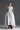 Light Grey Silk Taffeta Bustier Midi Mullet A-Line Dress With Crystal Embellishment - IHF STUDIO
