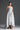 Light Grey Silk Taffeta Bustier Midi Mullet A-Line Dress With Crystal Embellishment - IHF STUDIO