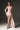 Light Pink Floral Garden Lace Halter Mini-Column Dress With Asymmetric Draped Detail - IHF STUDIO