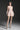 Light Pink Lacquered Brocade Strapless A-line Mini Dress with Pearl-Embellished Shoulder - IHF STUDIO