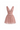 Light pink Vine Guipure Lace V-neck mini A-line dress with draped details and two mini bows - IHF STUDIO