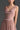 Light pink Vine Guipure Lace V-neck mini A-line dress with draped details and two mini bows - IHF STUDIO