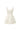 Light Yellow Lacquered Brocade Strapless A-line Mini Dress with Pearl-Embellished Shoulder - IHF STUDIO