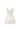 Light Yellow Lacquered Brocade Strapless A-line Mini Dress with Pearl-Embellished Shoulder - IHF STUDIO