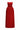 Red silk taffeta bell-silhouette maxi dress with tonal crystals radiating from the waist - IHF STUDIO