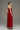 Red silk taffeta bell-silhouette maxi dress with tonal crystals radiating from the waist - IHF STUDIO