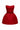 Red strapless mini dress with sweetheart neckline and voluminous bell-shaped skirt - IHF STUDIO