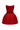 Red strapless mini dress with sweetheart neckline and voluminous bell-shaped skirt - IHF STUDIO