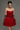 Red strapless mini dress with sweetheart neckline and voluminous bell-shaped skirt - IHF STUDIO