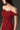 Red Floral Garden Lace bustier column midi dress with off-shoulder details - IHF STUDIO
