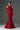 Red Floral Garden Lace mermaid dress with halter neck and long sleeves - IHF STUDIO