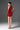 Red Floral Garden Lace and Agate Silk halter mini dress with long bow straps and hand-applied 3D lace motifs.