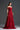 Red Floral Garden Lace Off-Shoulder A-Line Dress With Silk Waist Belt - IHF STUDIO