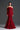 Red Floral Garden Lace Off-Shoulder Mermaid Dress With Silk Waist Belt - IHF STUDIO