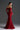 Red Floral Garden Lace Off-Shoulder Mermaid Dress With Silk Waist Belt - IHF STUDIO