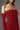 Red Floral Garden Lace off-shoulder midi dress with long sleeves - IHF STUDIO