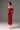 Red Floral Garden Lace off-shoulder midi dress with long sleeves - IHF STUDIO