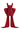 Red Floral Garden Lace square-neck mini column dress with large back bow - IHF STUDIO