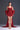 Red Floral Garden Lace square-neck mini column dress with large back bow - IHF STUDIO