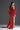 Red Floral Garden Lace square-neck mini column dress with large back bow - IHF STUDIO