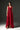 Red Floral Garden Lace trapeze midi mullet A-line dress with pearl cluster embellishment - IHF STUDIO