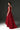 Red Floral Garden Lace trapeze midi mullet A-line dress with pearl cluster embellishment - IHF STUDIO