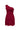 Red Floral Lace One-Shoulder Mini Dress with Pearl Cluster Embellishment - IHF STUDIO