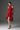 Red Floral Vine Lace Mini Mullet Dress With Halter Neck And Long Sleeves - IHF STUDIO