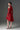 Red Floral Vine Lace Mini Mullet Dress With Halter Neck And Long Sleeves - IHF STUDIO