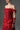 Red Floral Vine Lace Off-Shoulder A-line Dress With Draped Details Taffeta - IHF STUDIO