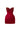 Red Satin Silk BustierMini Dress With Lotus-Petal Shaped Detailing - IHF STUDIO