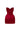 Red Satin Silk BustierMini Dress With Lotus-Petal Shaped Detailing - IHF STUDIO