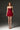 Red Satin Silk BustierMini Dress With Lotus-Petal Shaped Detailing - IHF STUDIO