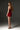 Red Satin Silk BustierMini Dress With Lotus-Petal Shaped Detailing - IHF STUDIO
