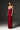 Red Silk Taffeta Bustier Column Dress With Lotus Pental-Shaped - IHF STUDIO