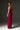 Red Silk Taffeta Bustier Column Dress With Lotus Pental-Shaped - IHF STUDIO