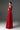 Red silk taffeta trapeze maxi A-line dress with crystal embellishment - IHF STUDIO
