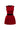 Red Structured Taffeta Mini Dress With Puff Hips And Crystal-Embellished Bow Belt - IHF STUDIO
