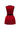 Red Structured Taffeta Mini Dress With Puff Hips And Crystal-Embellished Bow Belt - IHF STUDIO