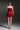 Red Taffeta Mini Column Dress with Sequin Floral Embellishment - IHF STUDIO