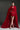 Red Taffeta Mini Column Dress with Sequin Floral Embellishment and Draped Cape - IHF STUDIO