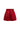 Red silk taffeta high-waisted shorts with crystal-embellished waistband.