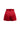 Red silk taffeta high-waisted shorts with crystal-embellished waistband.